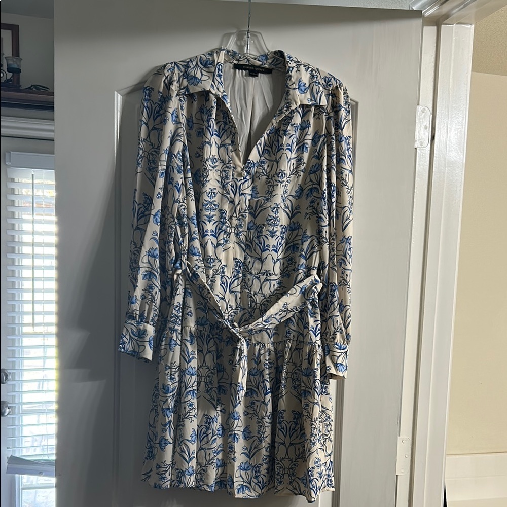 Floral Blue and White Dress